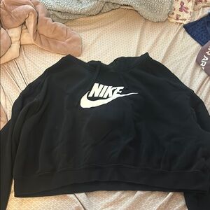 Nike Black cropped hoodie with Logo